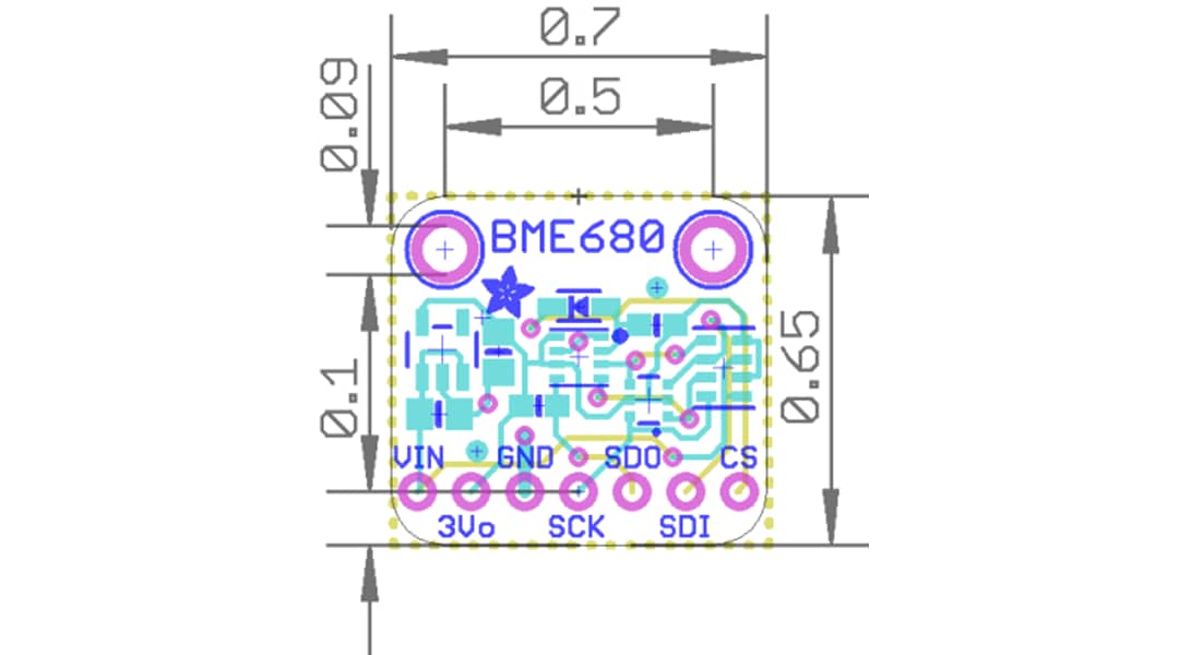 Adafruit BME680 - STEMMA QT T, H, P & G Sensor Dev Tool Adafruit BME680 - STEMMA QT T, H, P & G Sensor Dev Tool