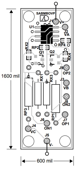 Mechanical Drawing - Advanced Linear Devices SABMBOVP/SABMBOVP2XX Over Voltage Protection PCBs Mechanical Drawing - Advanced Linear Devices SABMBOVP/SABMBOVP2XX Over Voltage Protection PCBs