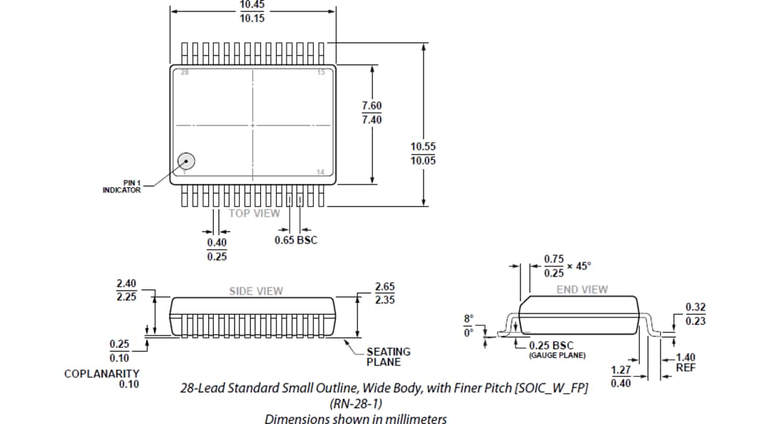 Mechanical Drawing - Analog Devices Inc. ADM256xE RS-485 Transceivers Mechanical Drawing - Analog Devices Inc. ADM256xE RS-485 Transceivers