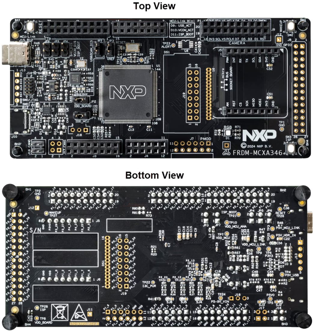 Mechanical Drawing - NXP Semiconductors FRDM-MCXA346 MCU Development Board