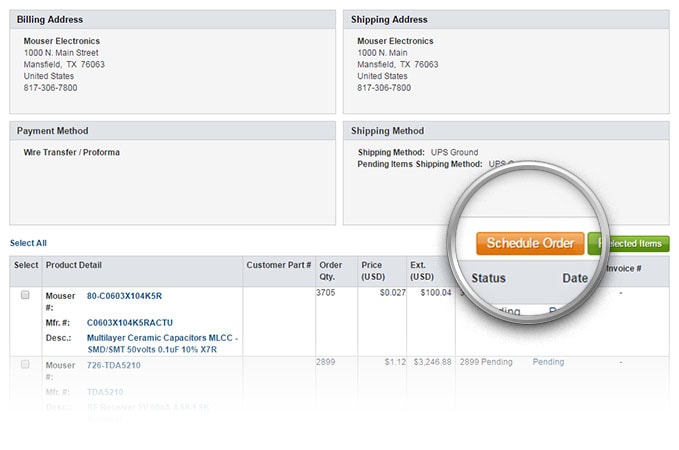Botón Programar pedido en la página Histórico de pedidos.